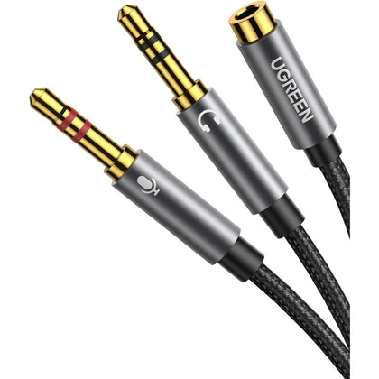 Ugreen 20899 Dual 3.5mm Male To 3.5mm Female USdio Cable 20cm
