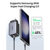 UGREEN Nexode 65W Triple Ports GaN Wall Power Charger - 1x USB-A & 2x USB-C - For Laptops, iPhone & iPad