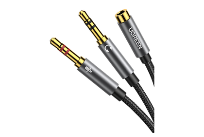 Ugreen 20899 Dual 3.5mm Male To 3.5mm Female USdio Cable 20cm