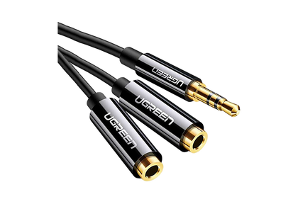 UGREEN UG-20816 3.5mm Audio Splitter Cable - 25cm - Black