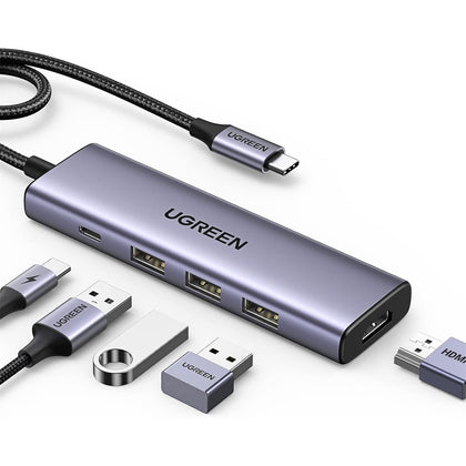 UGREEN USB-C To HDMI+3*USB 3.0 A+PD Power Converter