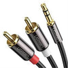 UG 10584 3.5MM M TO 2RCA M AUD 2M CAB-BK