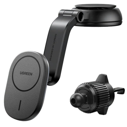 UGREEN CD345 Magnetic Wireless Car Charger 15W - Air Vent Clip & Suction Cup 2 in1 Installation - Compatible with iPhone 14/14 Pro Max 13 Pro Max 12 Pro