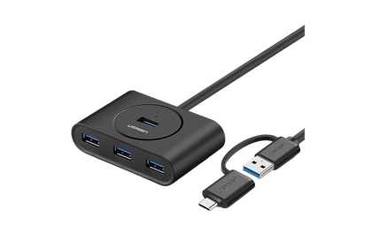 UGREEN UG-40850 USB 3.0 Hub with USB-C Port 1m (Black)