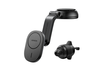 UGREEN CD345 Magnetic Wireless Car Charger 15W - Air Vent Clip & Suction Cup 2 in1 Installation - Compatible with iPhone 14/14 Pro Max 13 Pro Max 12 Pro