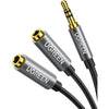 UGREEN AV141 3.5mm Audio Splitter Cable - 20cm - Black