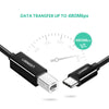 UGREEN UG-50446 USB 2.0 USB-C to USB-B Cable - 2m - Black
