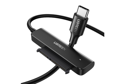 UGREEN SATA to USB Adapter, USB C SATA USB 3.1 Gen 1 Cable to 2.5 inch SATA III HDD SSD Hard Drive, Type-C (7+15) Pin SATA III Converter 5Gbps High Speed Transfer, Support UASP, Driver-Free, 1.5FT