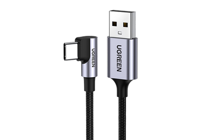 UGREEN USB C Cable 90 Degree Right Angle USB Type C Fast Charging Cable USB to USB C Cord Nylon Braided Compatible with PS5 Controller, Galaxy S21 Ultra S20 S20 A51 A71 A32, LG Velvet, 6ft