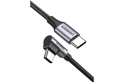 UGREEN USB C to USB C Cable 90 Degree 60W PD Fast Charge Right Angle Type C Data Lead Compatible with MacBook Air iPad Pro 2020 Samsung S20 S10 S9 A70 A71 Huawei Oculus Quest Lenovo Dell Surface,0.5M
