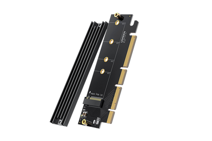 UGREEN NVMe PCIe Adapter, M.2 SSD M Key and M+B Key to PCIe 4.0 Adapter X4 X8 X16 Slot Card with Heat Sink, Up to 64Gbps Max, Size for NVMe M.2 SSD 2230 2242 2260 2280