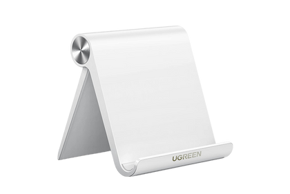 UGREEN Tablet Stand Holder Multi-Angle Cell Phone Stand Adjustable Desktop Stand Holder Compatible with iPad 2021 2020 iPad Mini 6 iPad Air, iPhone 13 12 11 Pro Max 13 12 Mini, Galaxy Tabs, White