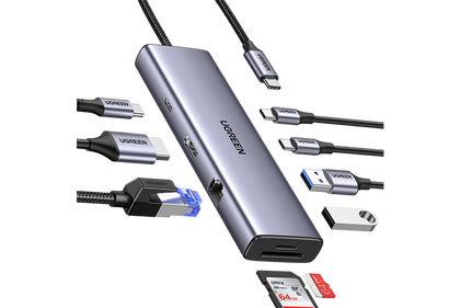 UGREEN Revodok USB C Hub 9-in-1, USB C Dock with 4K@60Hz HDMI, 5 Gbps USBC and USBA Data Ports, 1Gbps Ethernet, 100W PD, SD/TF Card Reader, Docking Station for MacBook Air/Pro, iPad, Dell XP and More
