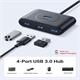 UGREEN 20290 USB3.0 4PT HUB W/USB-C PWR-BK