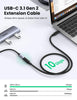 UGREEN USB Type C Extension Cable (10Gbps), USB 3.2 Type C Male to Female Fast Charging, Thunderbolt 3 Compatible with MacBook Pro iPad Pro DellxPS Surface Switch DJI Mavic Dongle Hub,3FT