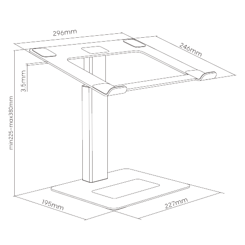 HEIGHT ADJUSTABLE ALUMINUM LAPTOP RISER – NCP Group