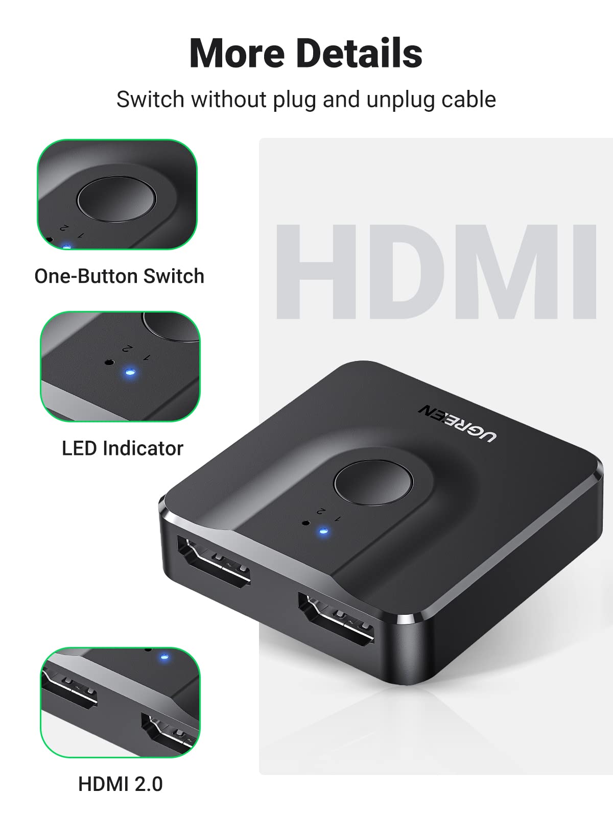 Ugreen Bi-Directional HDMI Switcher