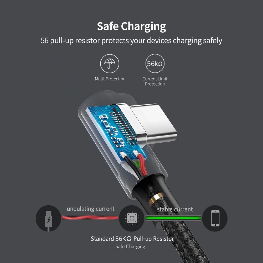 Ugreen Right Angle USB C Quick Charging Cable